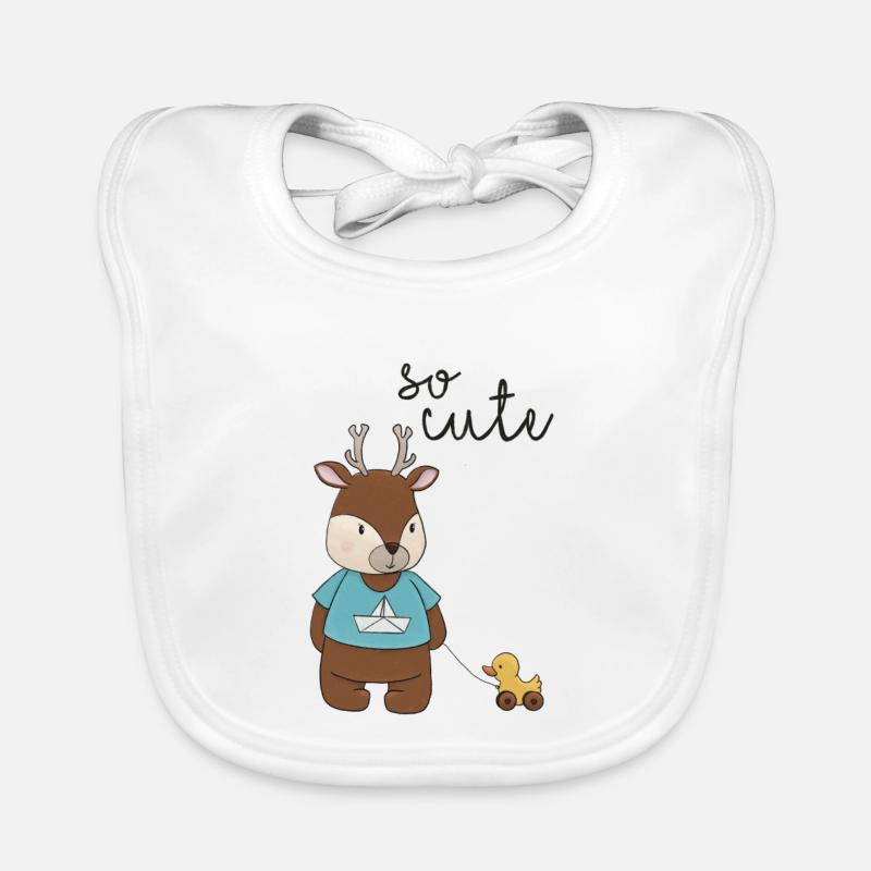So Cute – Reh mit Entchen 🦌💛 Baby Bio-Lätzchen