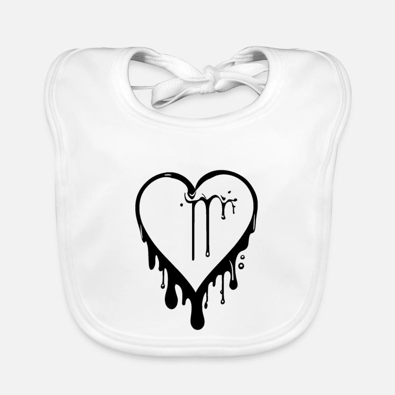 Molten Graffiti Heart Organic Baby Bibs