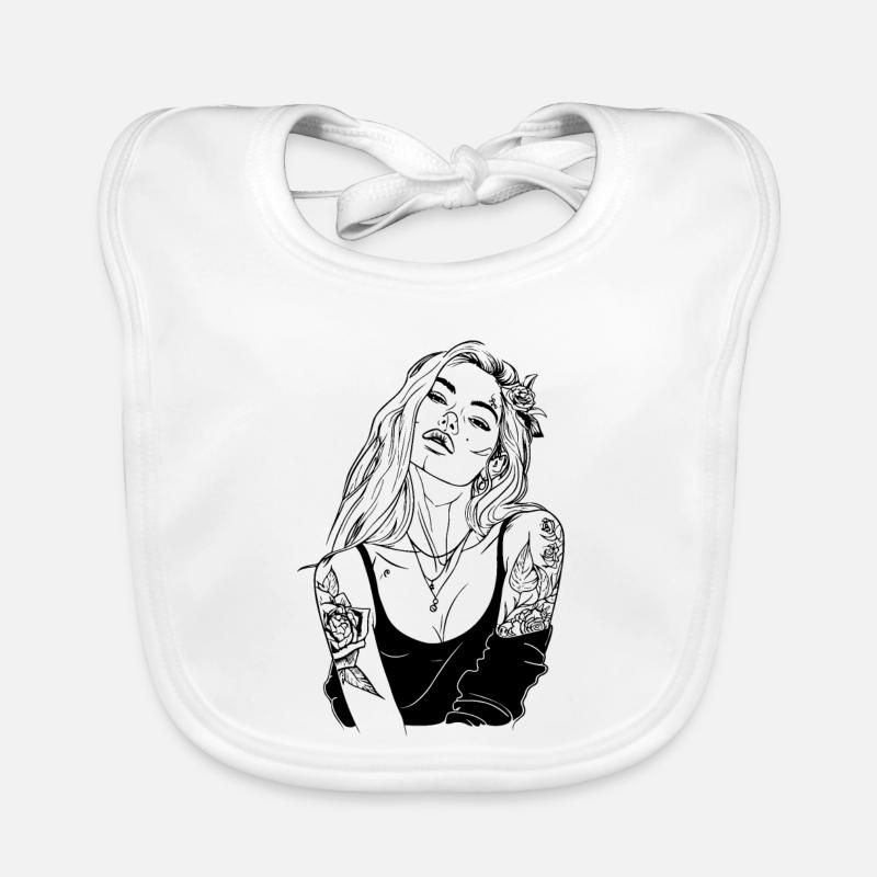 Tattoo Mädchen Design Baby Bio-Lätzchen