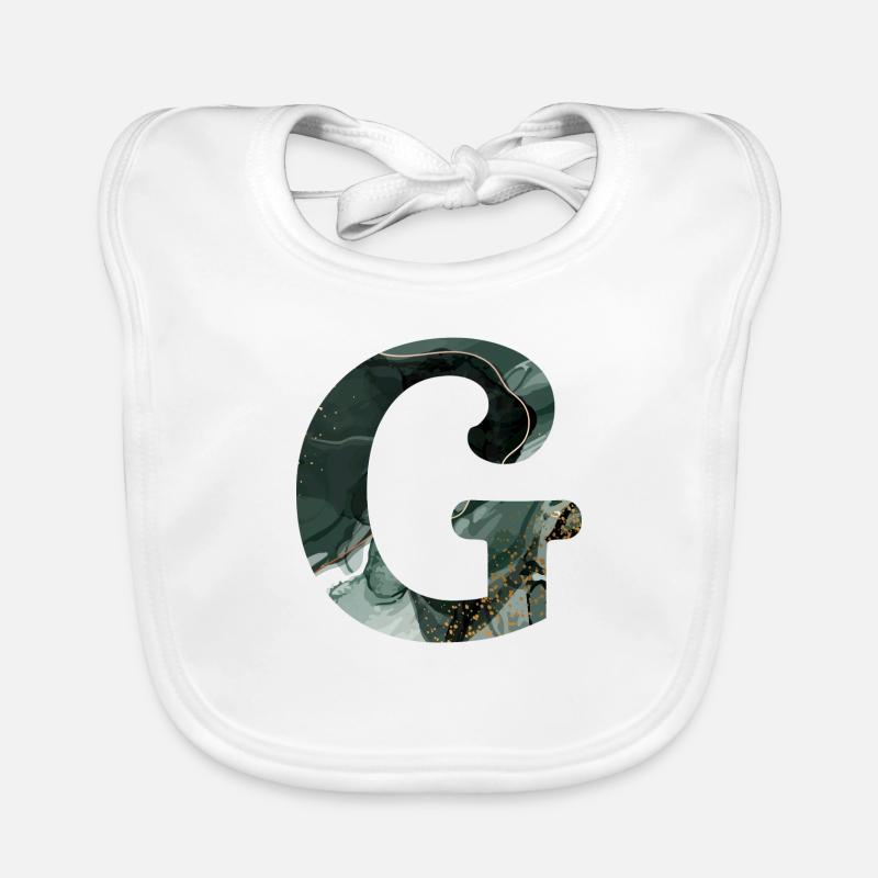 Lettre g marbré vert Bavoir bio Bébé