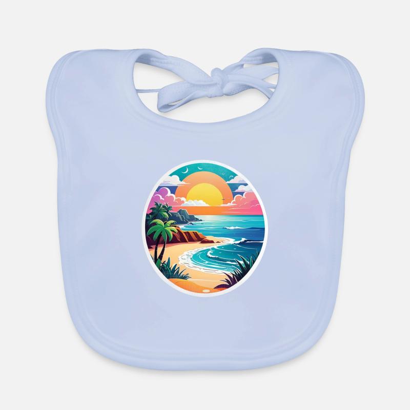 plage vacances soleil mer Bavoir bio Bébé