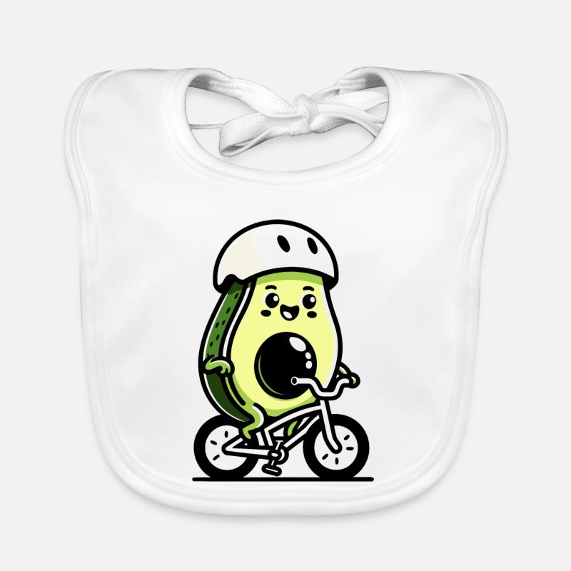 Tretgrube: Die Rad-Avocado - Baby Bio-Lätzchen - Weiß