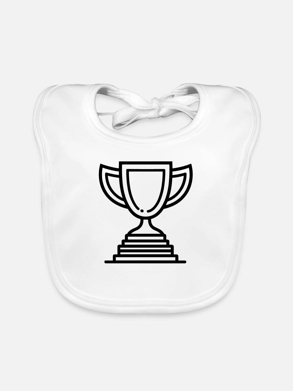 Trophäe - Baby Bio-Lätzchen - Weiß - Vorne