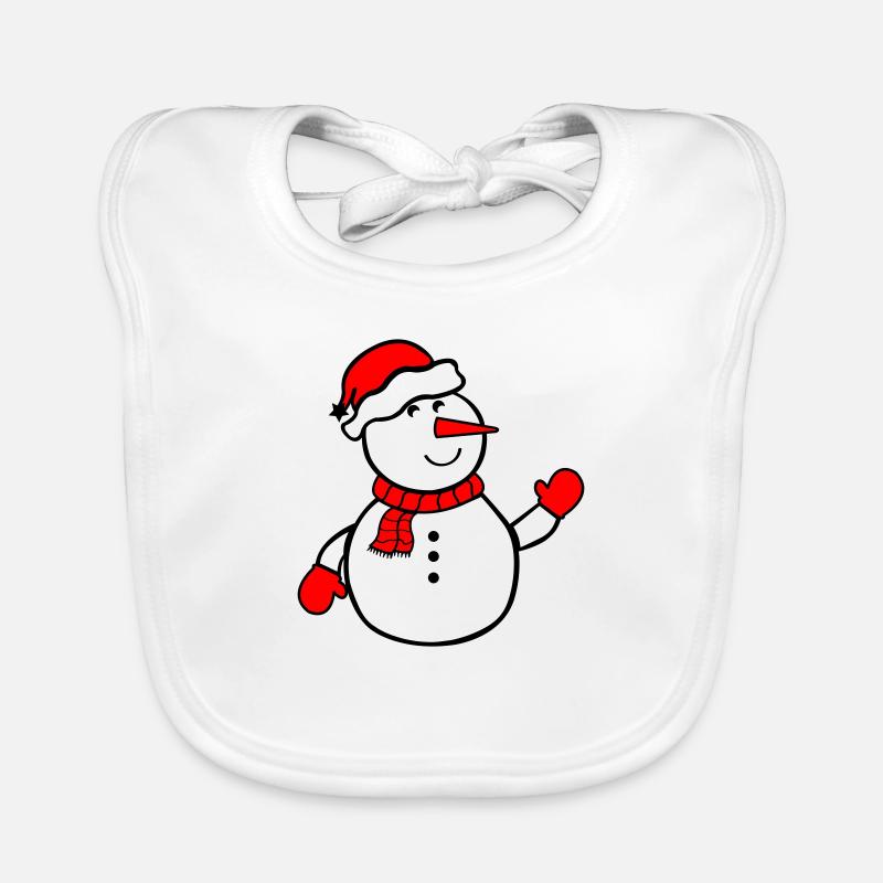 snowman Organic Baby Bibs