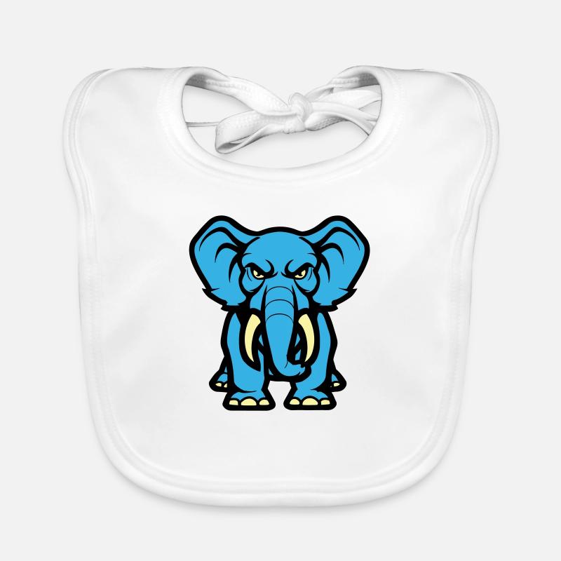elefant comic - Baby Bio-Lätzchen - Weiß