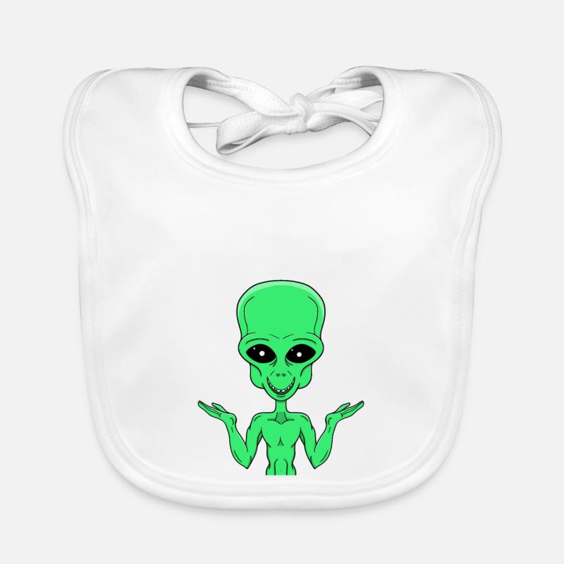 Un extraterrestre vert dans le doute Bavoir bio Bébé