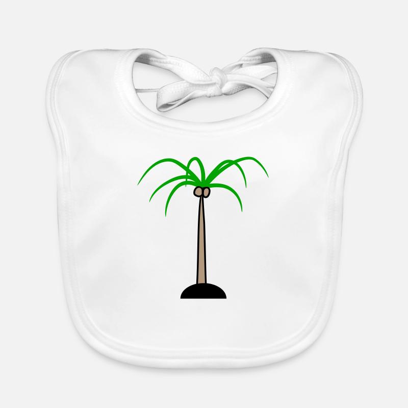 Palm Tree Island Tree Plage Vacances Noix de Mer Cool Bavoir bio Bébé