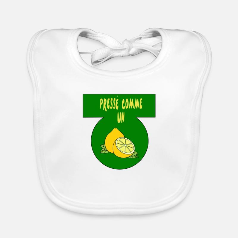 Pressé comme un citron - Bavoir bio Bébé - blanc