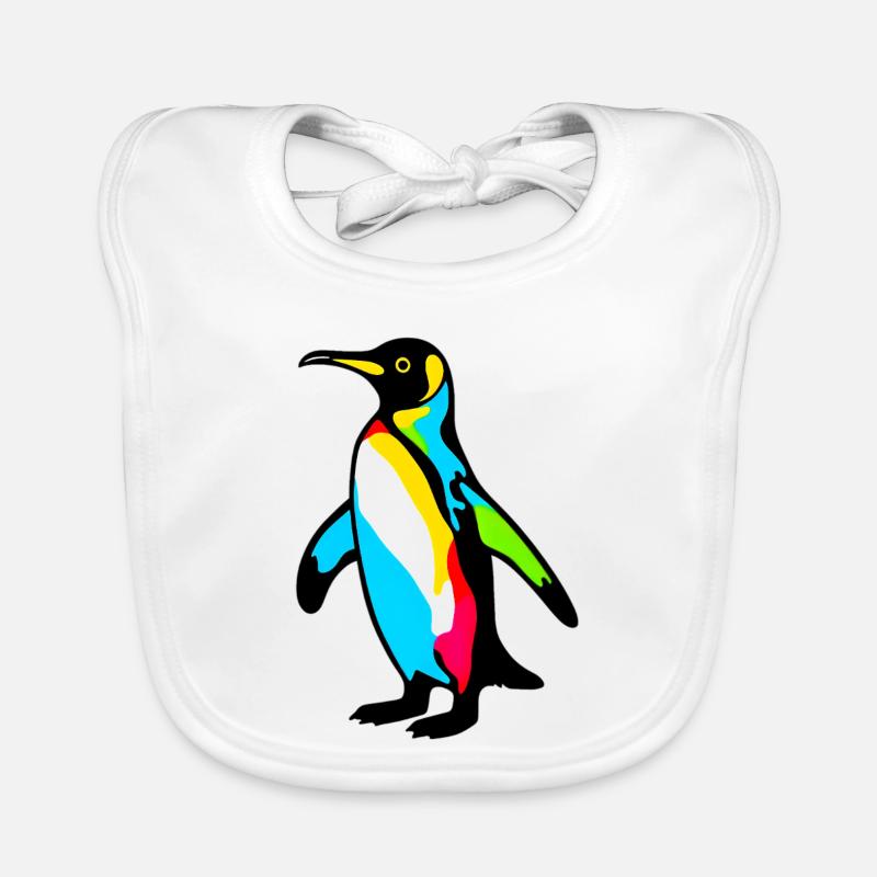 Pinguin - Baby Bio-Lätzchen - Weiß