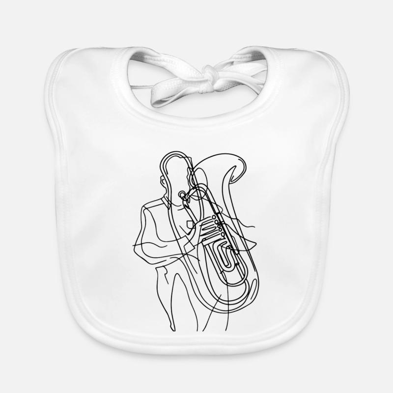 Tuba player Drawing Organic Baby Bibs