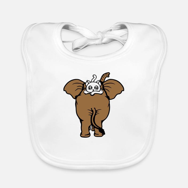Chat Éléphant Équipe de marche Couché 2 Amis Mignon Bavoir bio Bébé