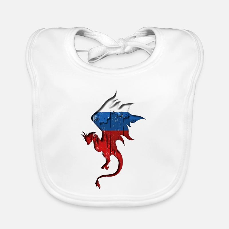 Drapeau de la Russie - Russie - Silhouette de dragon Bavoir bio Bébé