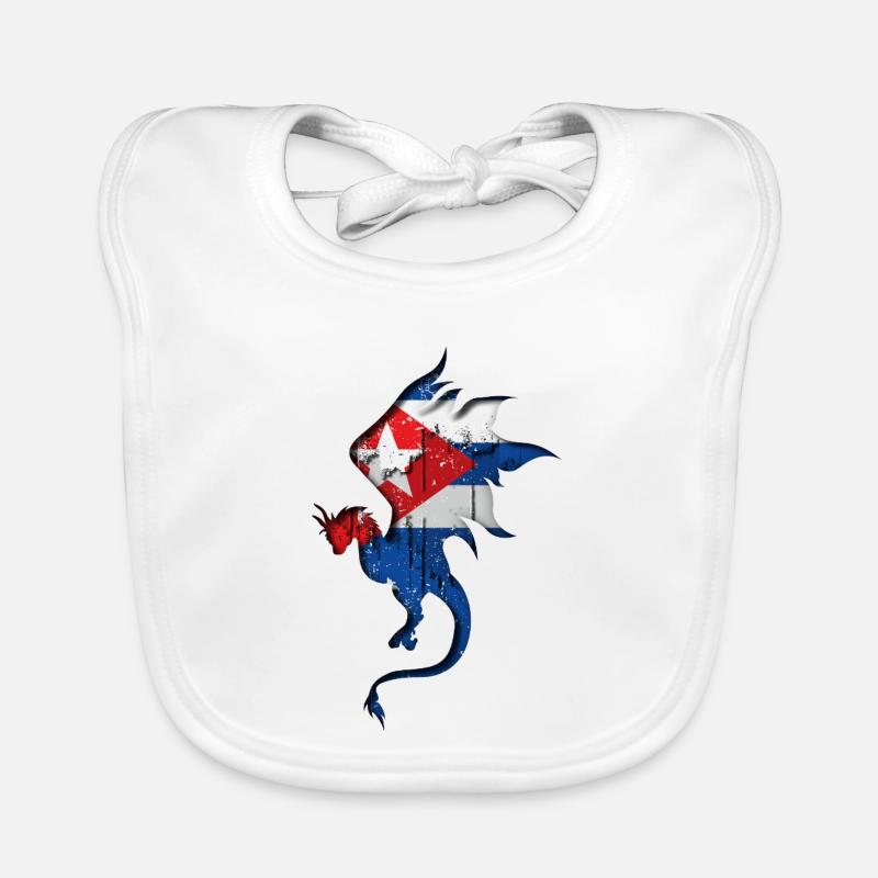 Drapeau de Cuba - Cuba - Silhouette de dragon Bavoir bio Bébé