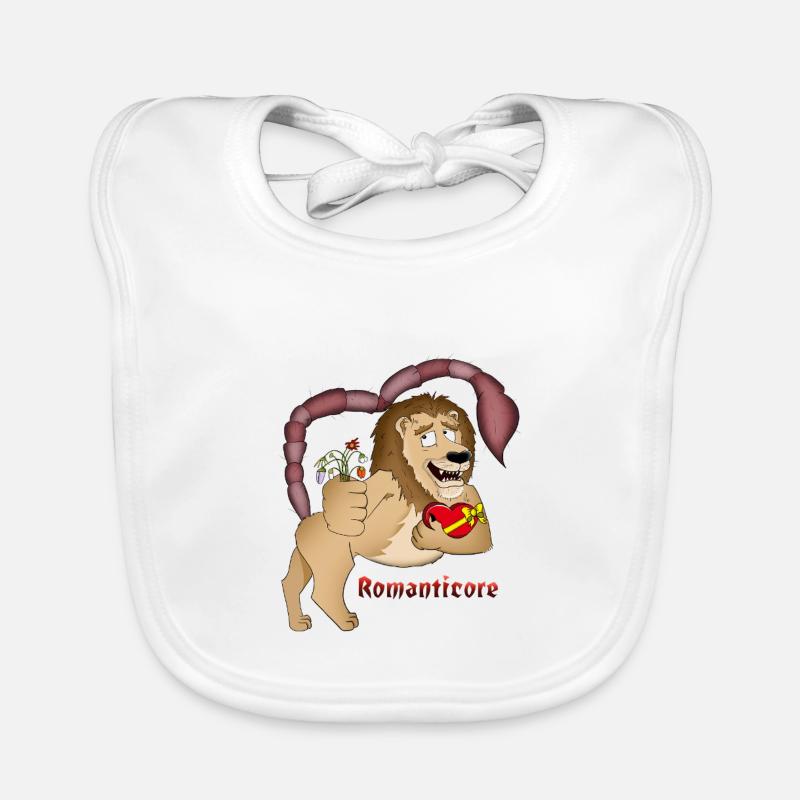 Romatisches Mantikor Design - Baby Bio-Lätzchen - Weiß