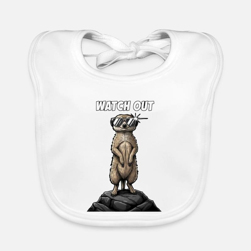 Design cool avec des suricates, attention ! Bavoir bio Bébé