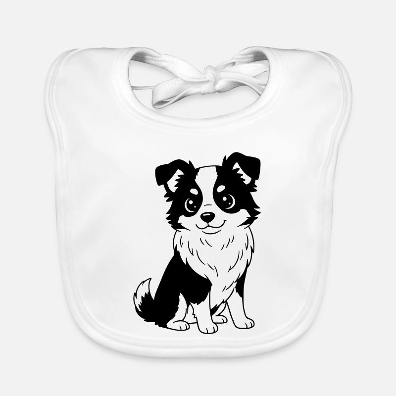 Australian Shepherd - Aussi - schwarzweiß Baby Bio-Lätzchen