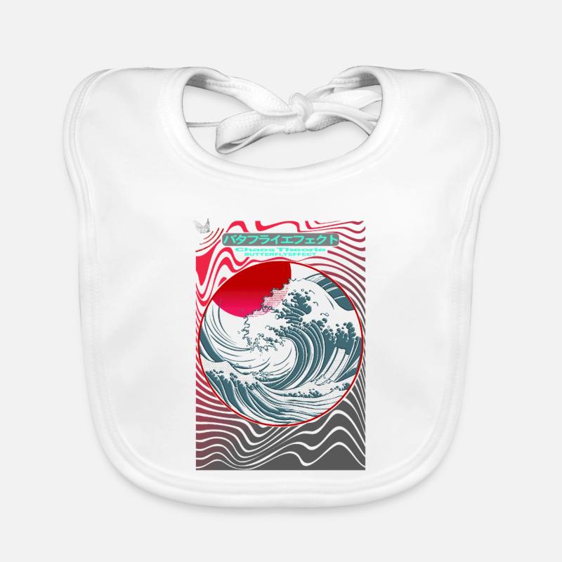 Red Sun Circle Wave Dance Organic Baby Bibs
