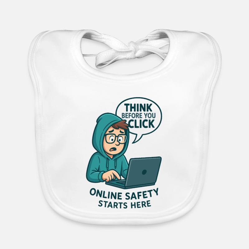 Think Before You Click - Online Security Organic Baby Bibs