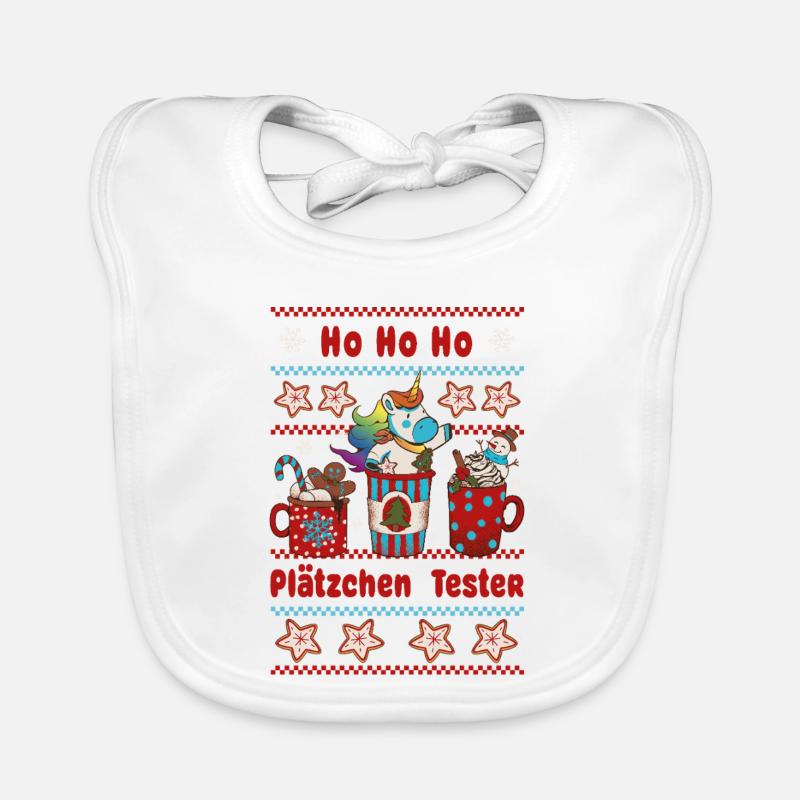 Hohoho Plätzchentester Einhorn Weihnachten Advent Baby Bio-Lätzchen