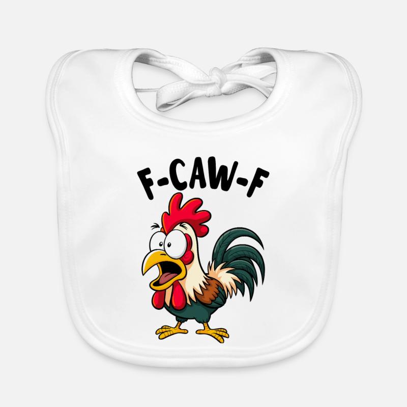 F CAW F Rooster Screaming Meme Baby Bio-Lätzchen