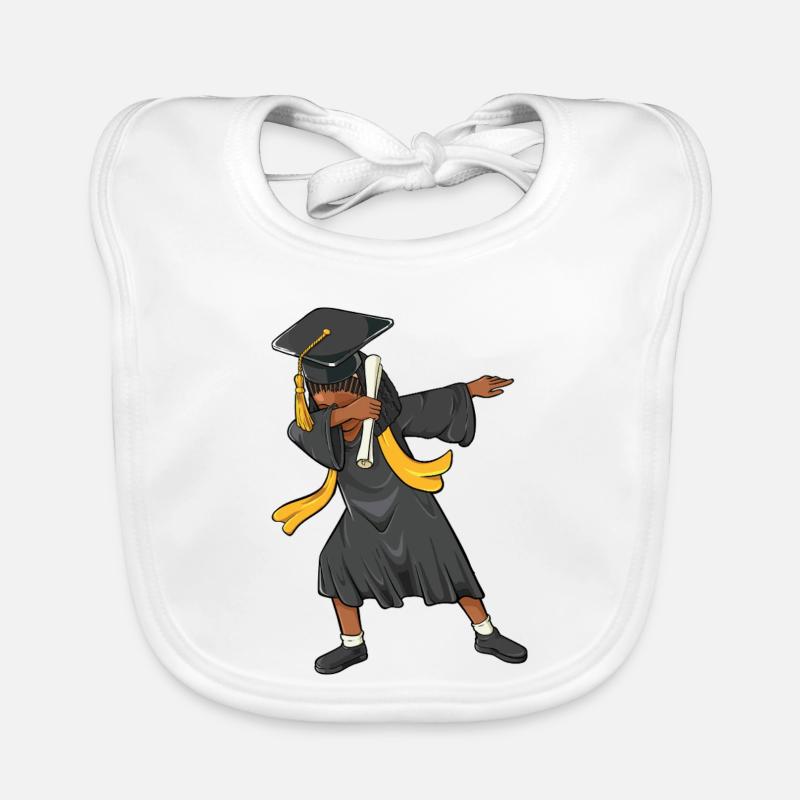 Afro Dabbing Mädchen Klasse von 2026 Abschlussfeier Schwarz Baby Bio-Lätzchen