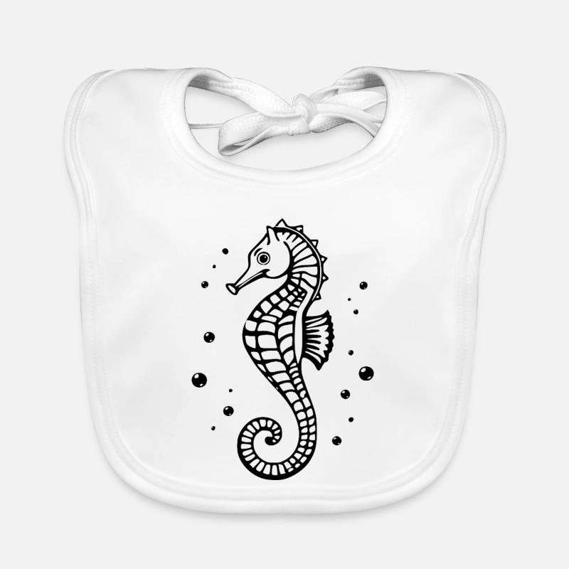 Cadeau de Noël Hippocampe Bavoir bio Bébé
