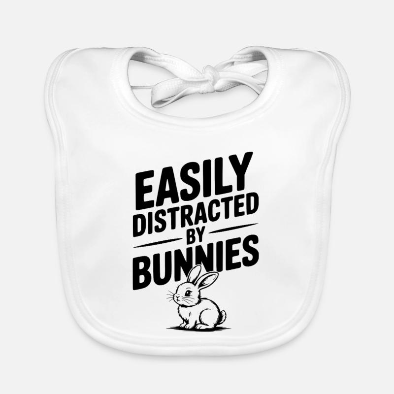 Facilement distraite par les lapins Bavoir bio Bébé