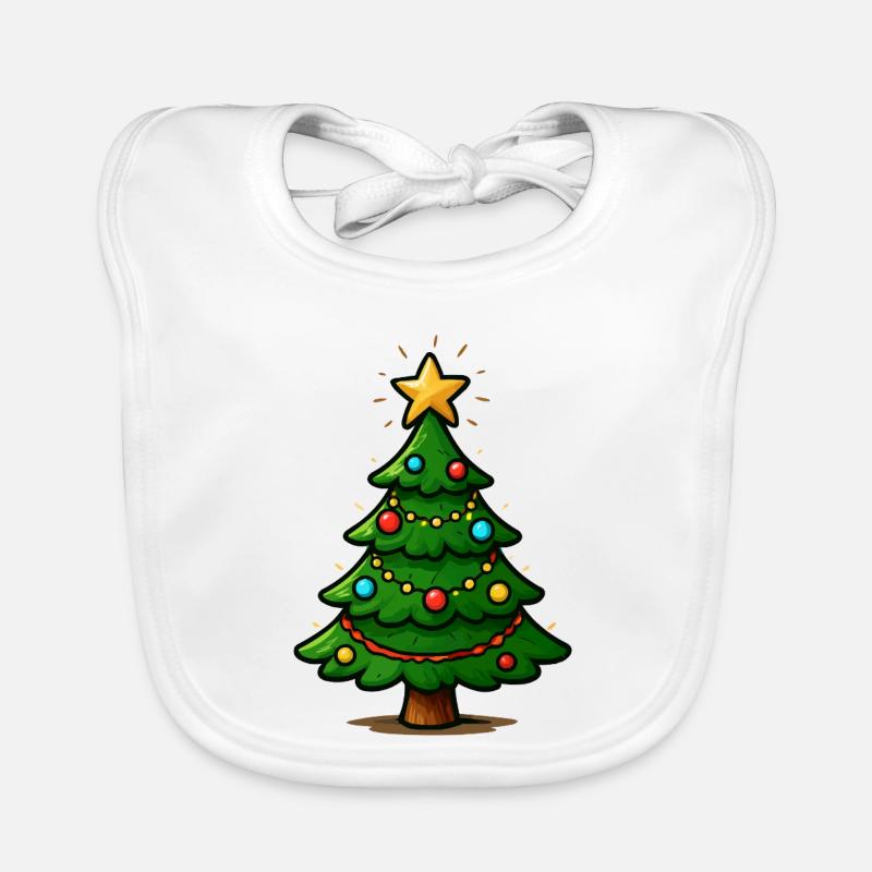 Glitzernder Weihnachtsbaum mit Stern Baby Bio-Lätzchen