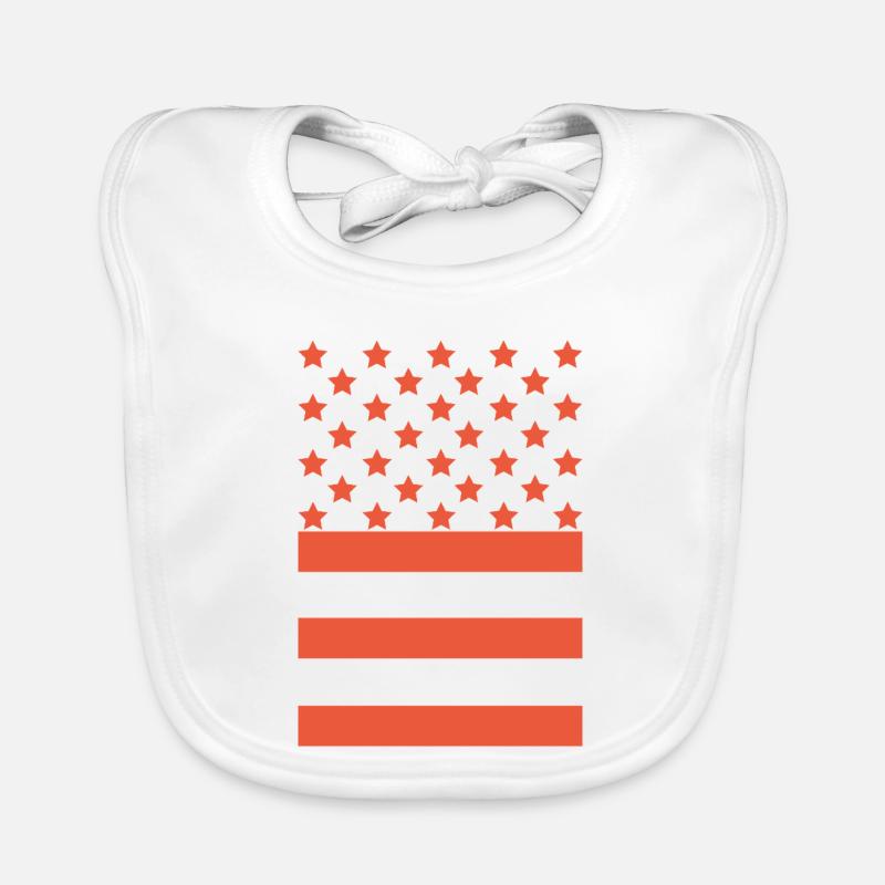 Star Stripe Graphic Pattern Organic Baby Bibs