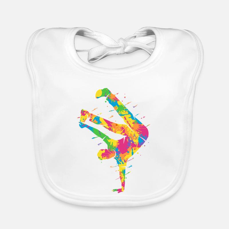 Breakdance Breakdance colorée Breakdance Garçons Bavoir bio Bébé