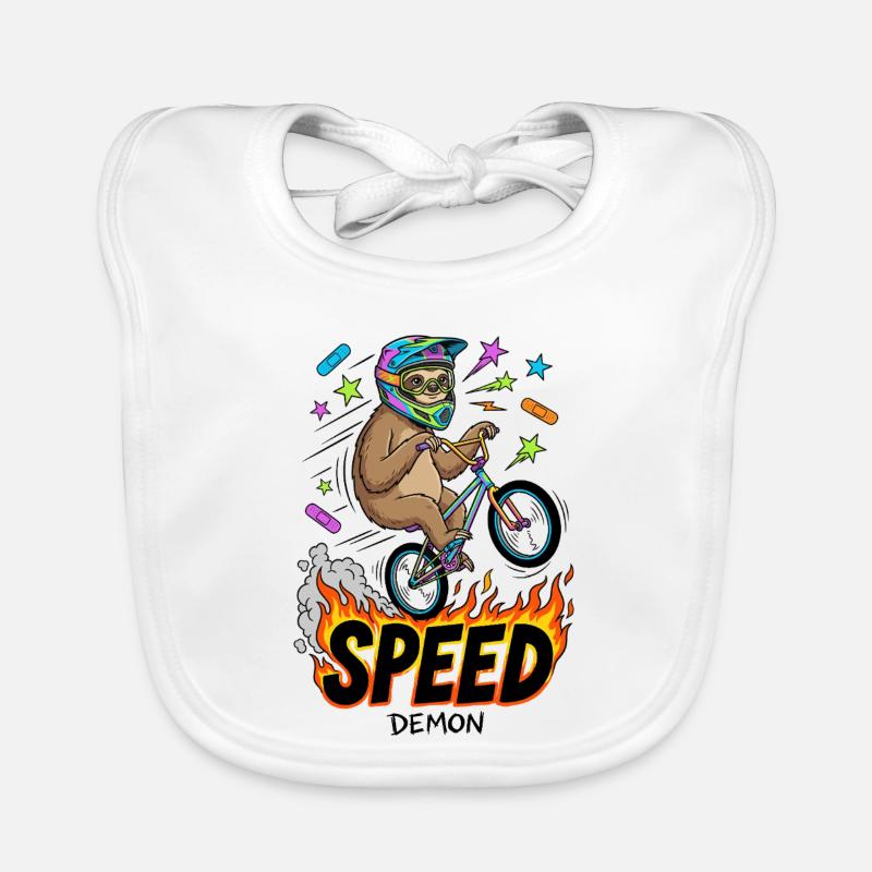 Speed Demon Sloth Organic Baby Bibs