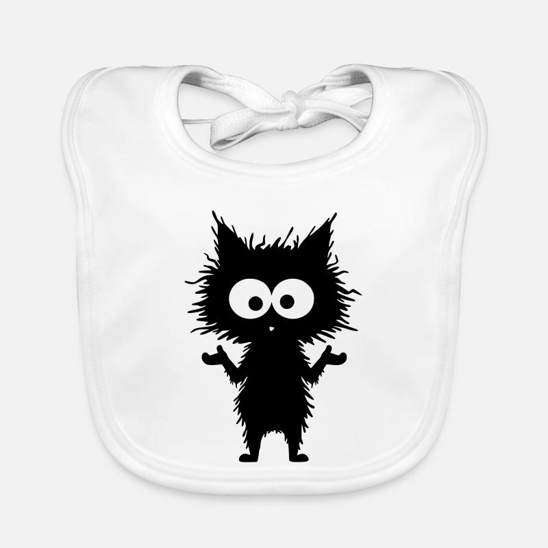 Funny Black Cat - Shrug - No Matter Organic Baby Bibs