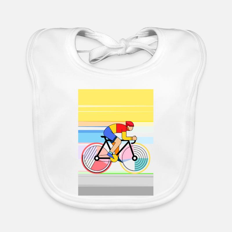 Cycliste géométrique dans le style des blocs de couleur Bavoir bio Bébé