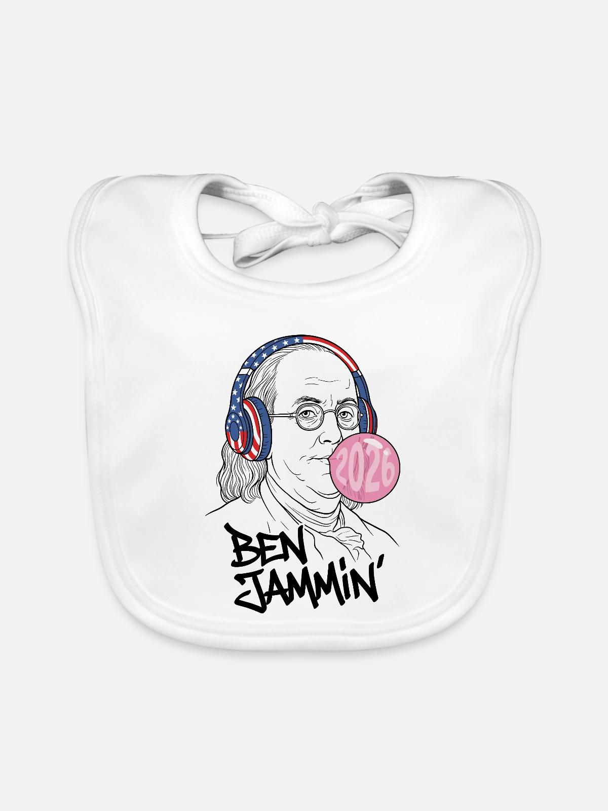 Ben Jammin 2026 - Baby Bio-Lätzchen - Weiß - Vorne