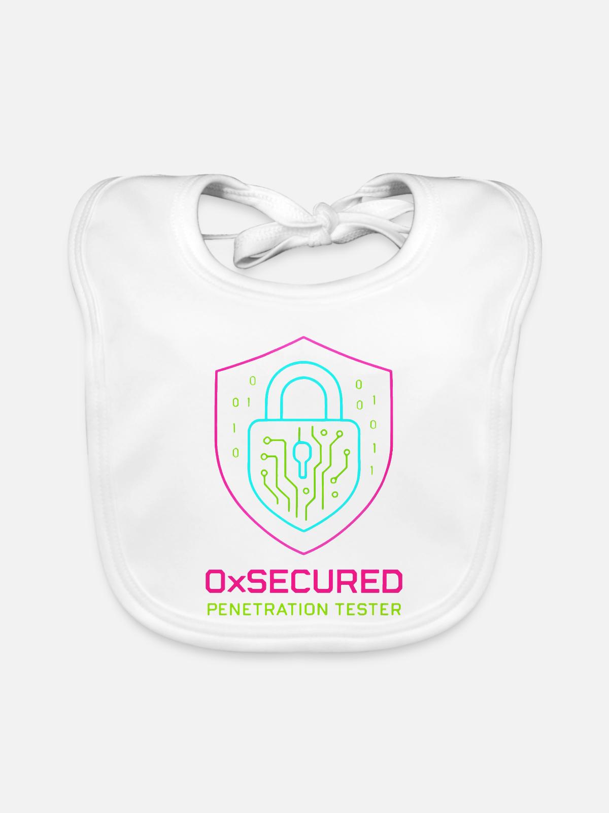 Shield 0xSecure Cyber-Penetrationstester - Baby Bio-Lätzchen - Weiß - Vorne