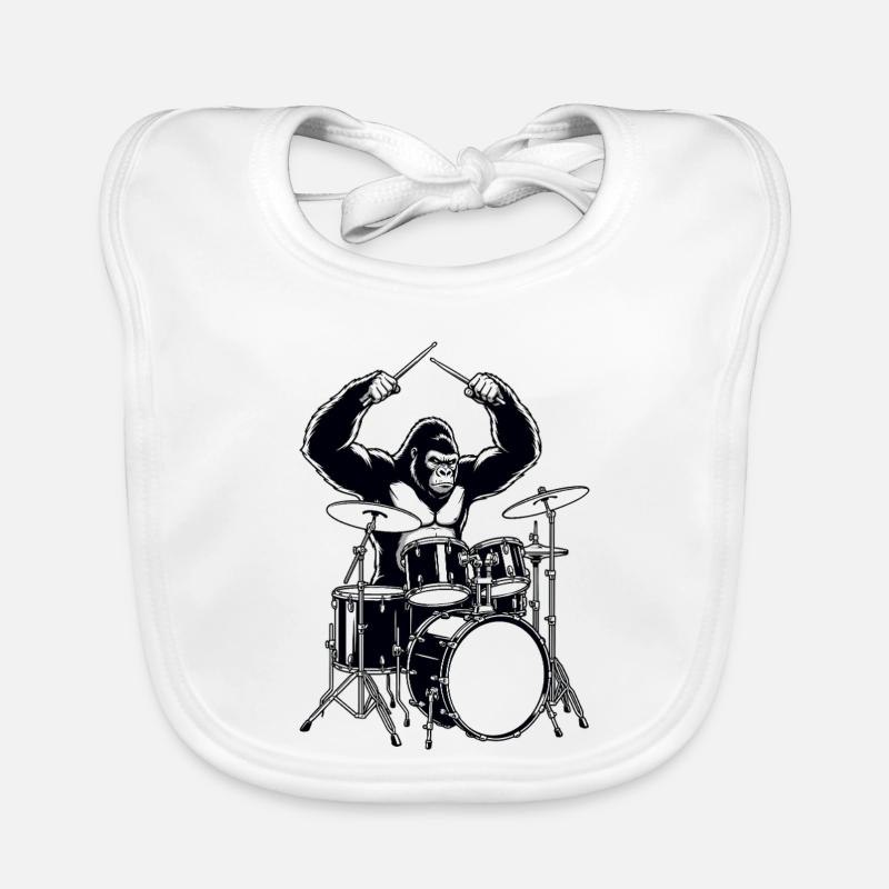 Drummer Gorilla - batterie Bavoir bio Bébé