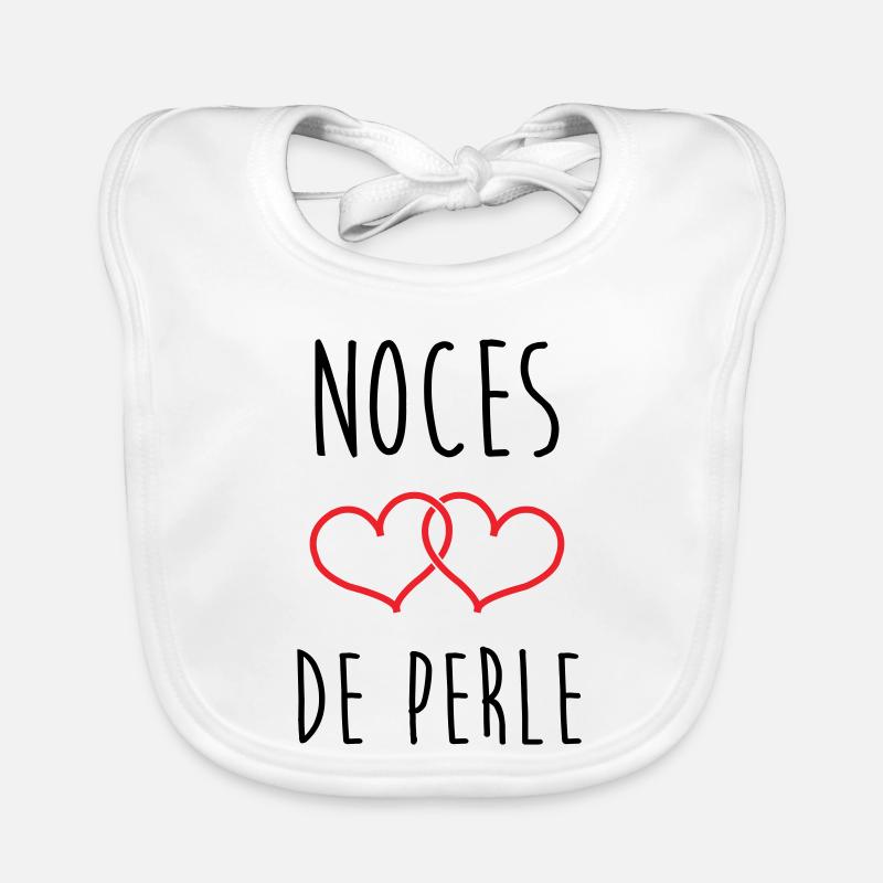 Pearl Wedding 30 Years Organic Baby Bibs