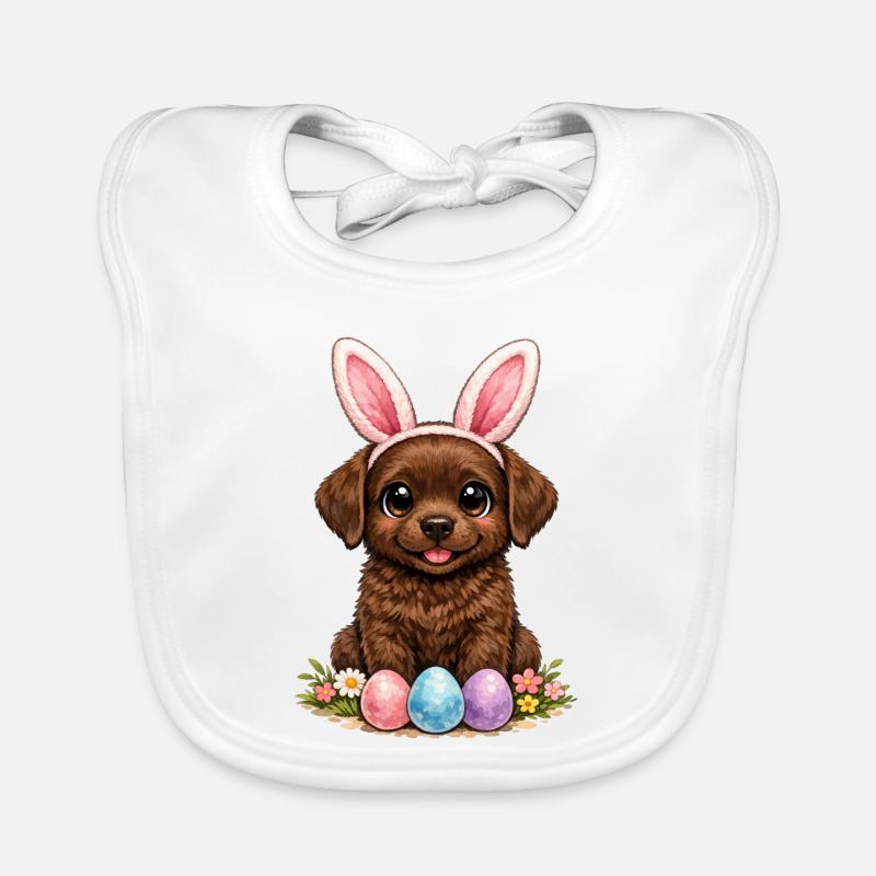 Brown Labrador Retriever Chocolate Labbi Easter Organic Baby Bibs