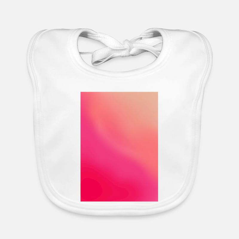 Gradient - Waves pink red customizable Organic Baby Bibs