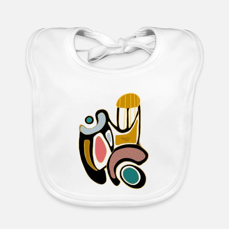 Formes de couleur abstraites avec des lignes organiques Bavoir bio Bébé