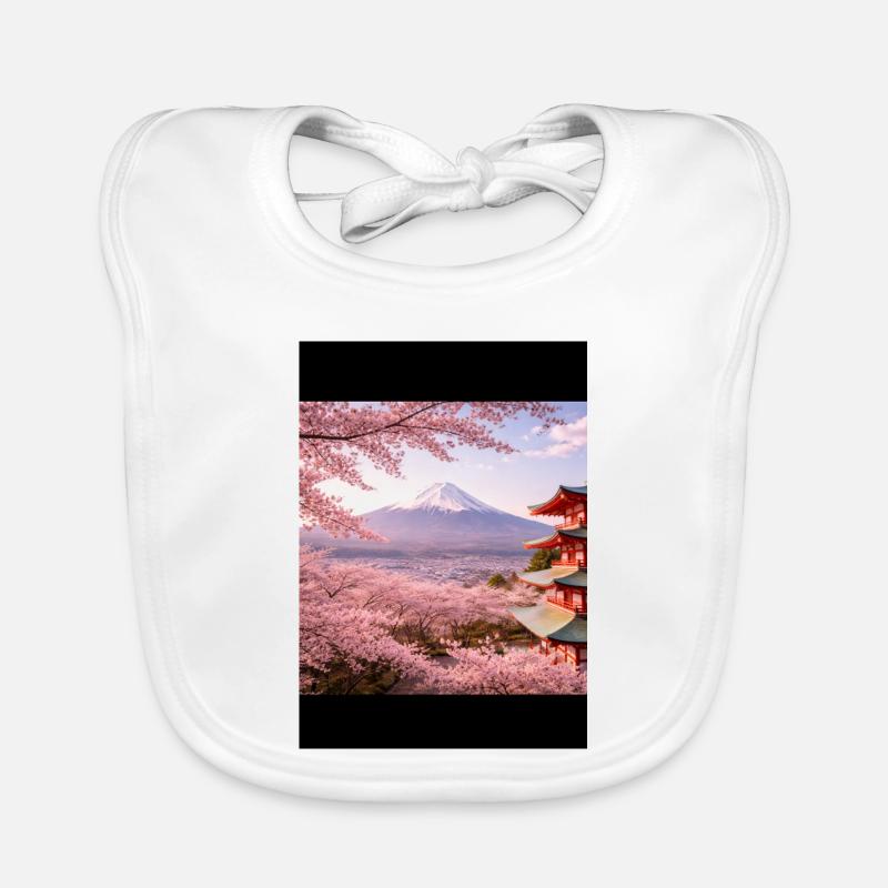 Sakura à Fuji et à la pagode Bavoir bio Bébé