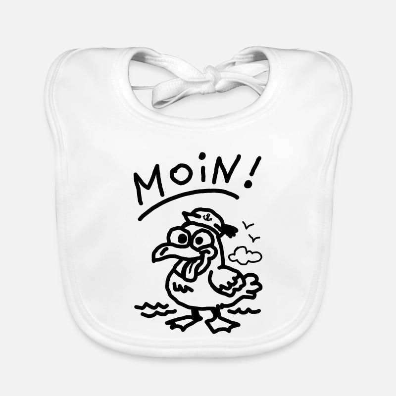 Moin dämliche Möwe witzige Möwe meer urlaub strand Baby Bio-Lätzchen
