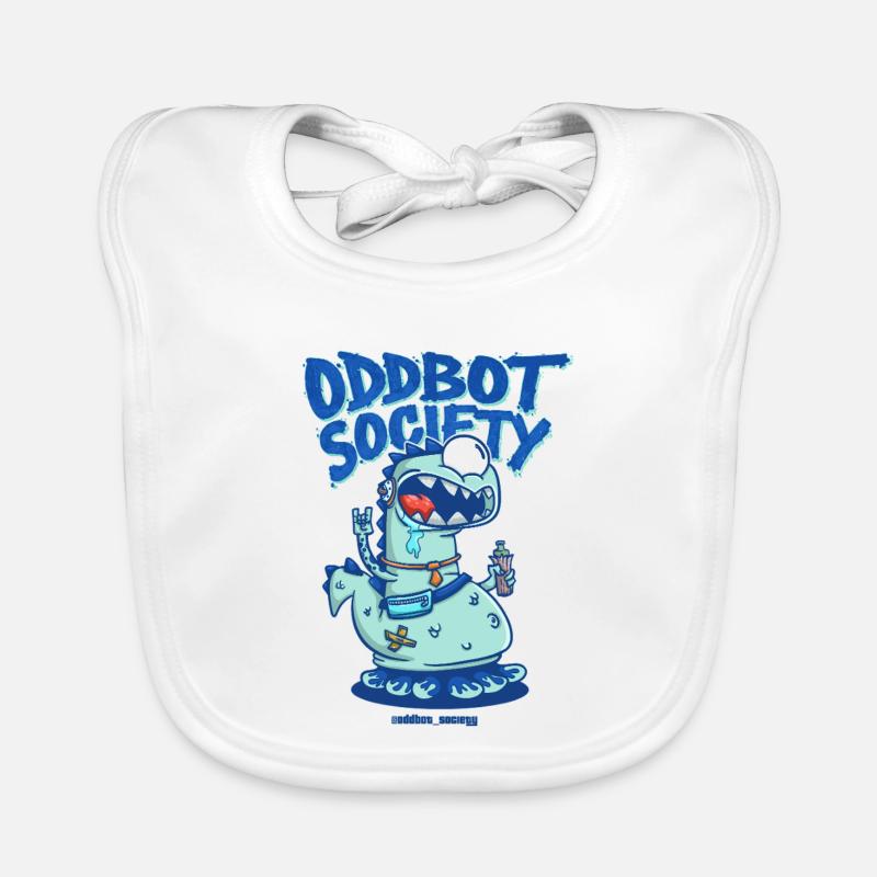 ODDBOT-GESELLSCHAFT Dino-Roboter Blau Baby Bio-Lätzchen