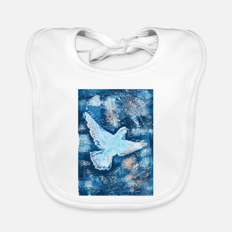 Blauer Vogel im Flug Baby Bio-Lätzchen