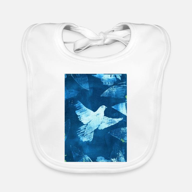 Blau Taube Friedensvisual Baby Bio-Lätzchen