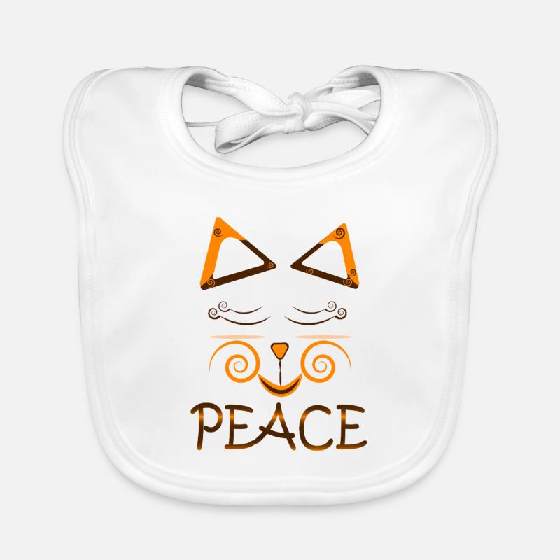Peace Cat – Süßes Katzendesign mit Spiralaugen Baby Bio-Lätzchen