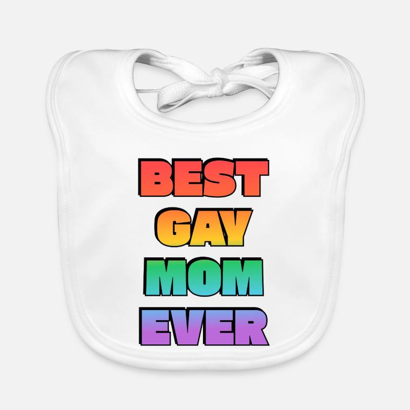 Beste schwule Mutter aller Zeiten Regenbogentext Baby Bio-Lätzchen