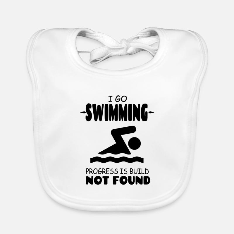I Go Swimming Progress is Build not found - Baby Bio-Lätzchen - Weiß
