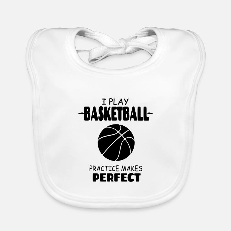 I_Play_Basketball_Practise_Makes_Perfect Baby Bio-Lätzchen