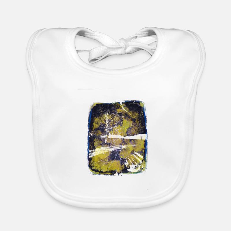 Bench with lime tree - Organic Baby Bibs - white